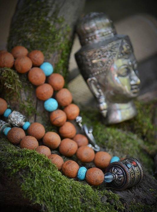 Prachtige hand gemaakte ketting van oude heilige Bodhi zaden, Overige materialen, Gebruikt, Overige kleuren, Ophalen of Verzenden