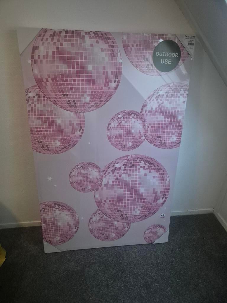 Canvas met disco ballen, Huis en Inrichting, Woonaccessoires | Schilderijen, Tekeningen en Foto's, Ophalen, Nieuw, Schilderij