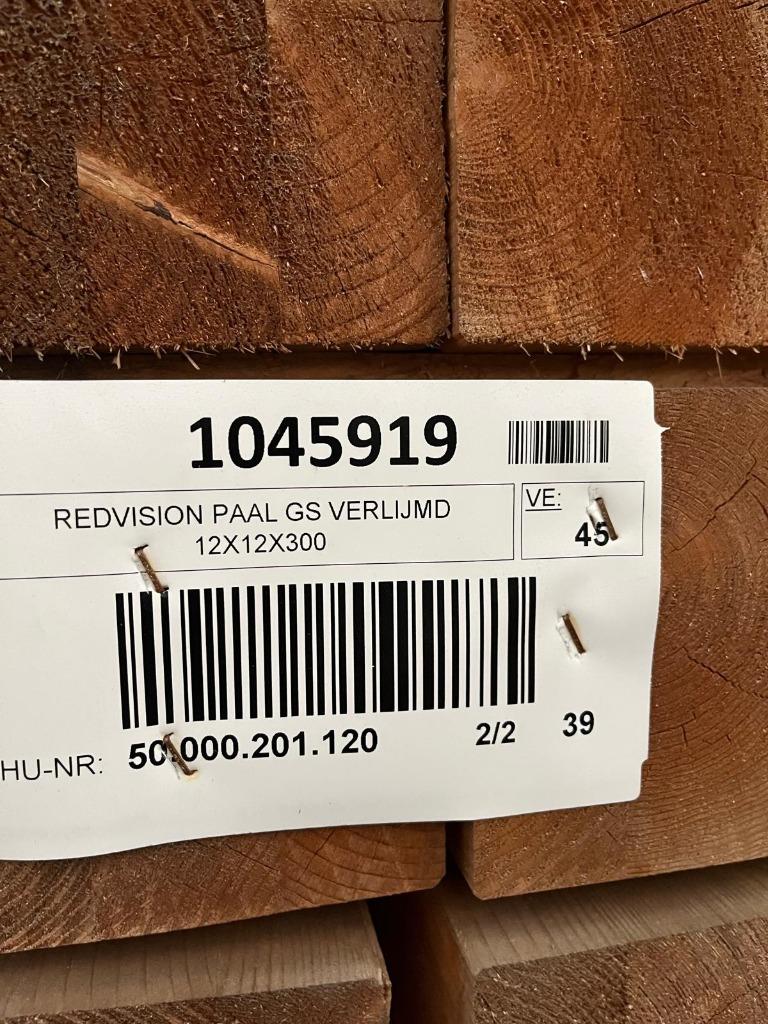 Gelamineerde geïmpregneerde palen 12x12 cm / optioneel zwart, Ophalen, Nieuw, 250 cm of meer, Palen