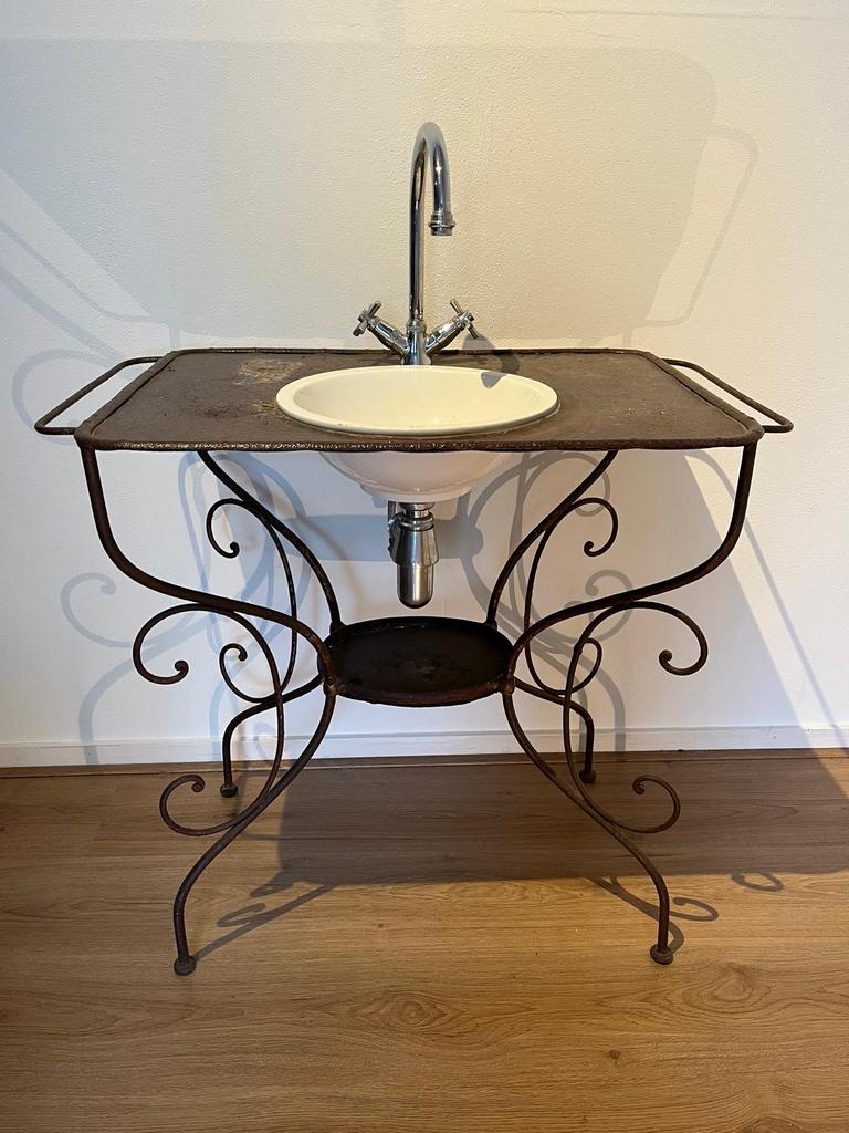 Gietijzeren wastafel, Ophalen, Gebruikt, 50 tot 100 cm, Minder dan 100 cm