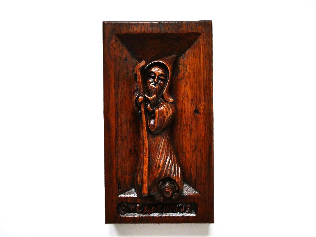 Wandbeeld beeld De Heilige Antonius / varken kluizenaarsstaf, Ophalen of Verzenden