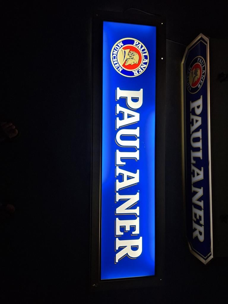 Lichtreclame Zeldzame Paulaner Bierreclame - Aluminium Bak, Ophalen of Verzenden, Gebruikt