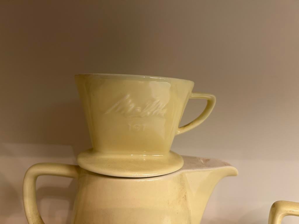 Vintage Melitta Koffieservies - Geel, Ophalen of Verzenden