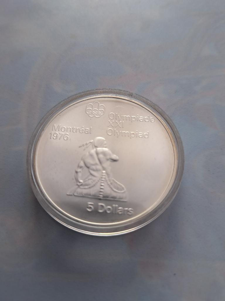 5 dollar olympische spelen 1976 zilver sterling, Ophalen, Noord-Amerika, Losse munt, Zilver