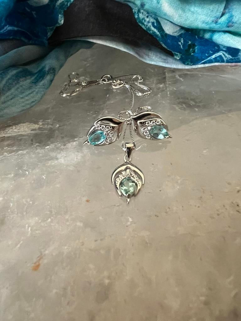 Apatiet topaas hanger beschermt intuïtie geluk daadkracht, Blauw, Nieuw, Ophalen of Verzenden, Verstelbaar