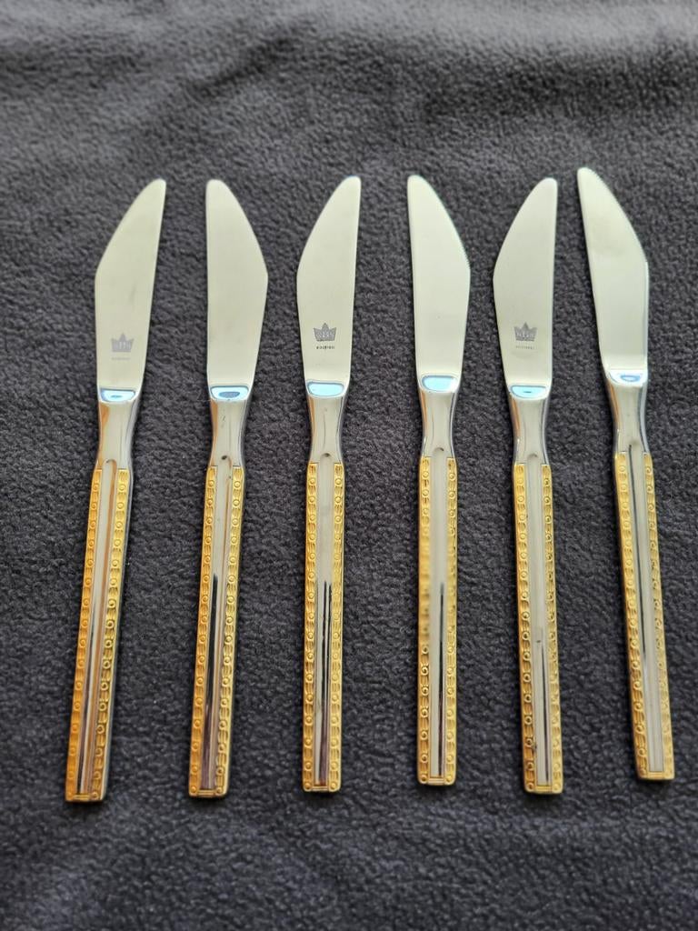 SBS Solingen Bestek model 4600 "Hamburg" verguld, Ophalen of Verzenden, Rvs of Chroom