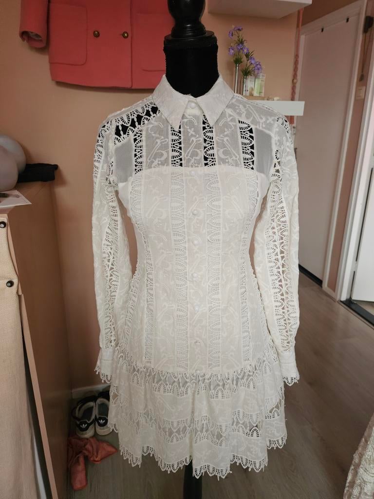 LEA Jurk - Maat S, Kleding | Dames, Jurken, LEA, Verzenden, Wit, Zo goed als nieuw
