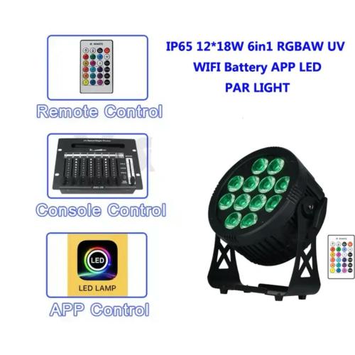 DJLicht 12X18W RGBWA UV 6in1 Led Par met accu en App IP65, Geluidgestuurd, ., Nieuw, Ophalen of Verzenden