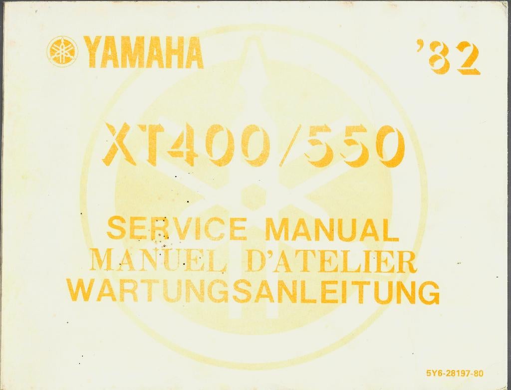Yamaha XT400 XT550 service manual (2293z), Motoren, Handleidingen en Instructieboekjes, Ophalen of Verzenden, Yamaha