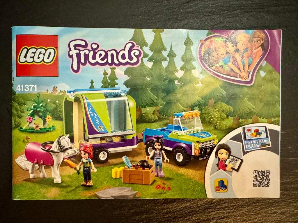 LEGO Friends Mia's Paardentrailer 41371 - Compleet!, Ophalen of Verzenden, Zo goed als nieuw, Complete set, Lego