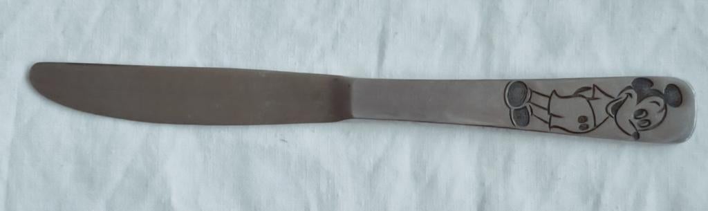 Disney kinderbestek mes Micky Mouse, Ophalen of Verzenden, Gebruikt, Rvs of Chroom