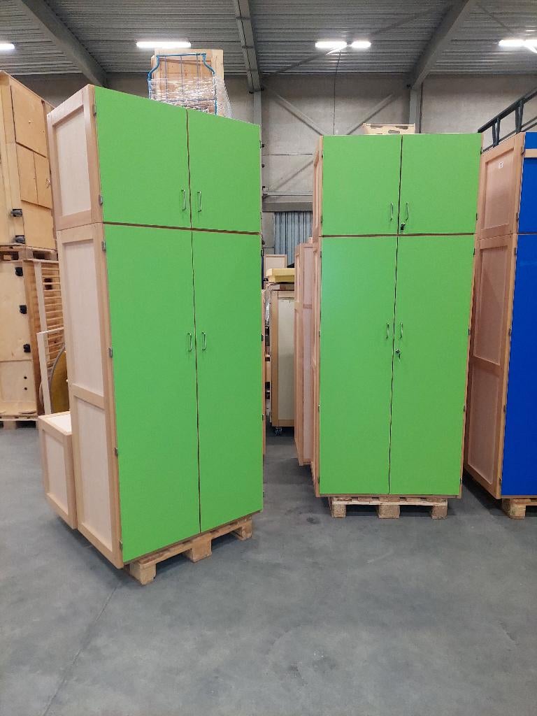 Set van 2 Schilte extra diepe kasten met 2 bovenkasten, Gebruikt, Met deur(en), 200 cm of meer, Ophalen of Verzenden