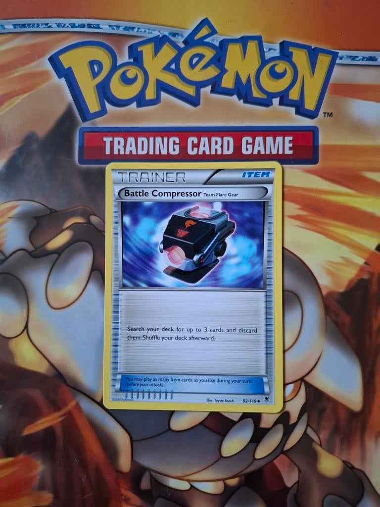 Battle compressor 92/119 XY Phantom Forces pokemon kaart nm, Ophalen of Verzenden, Zo goed als nieuw, Losse kaart