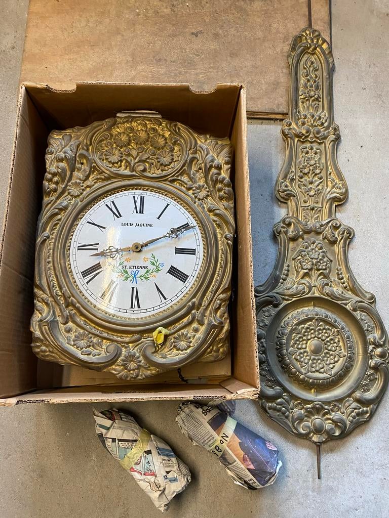 Antieke LOUIS JAQUINE st Etienne comtoise klok, Ophalen