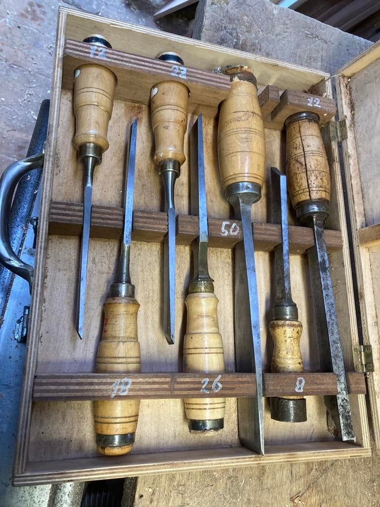 Hakbeitel Set - 7 Delig - 12-18-18-26-45-9-12 mm, Doe-het-zelf en Verbouw, Gereedschap | Handgereedschap, Ophalen of Verzenden