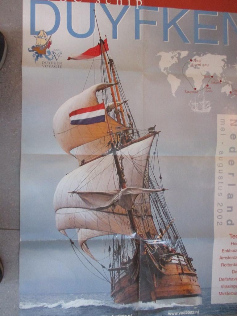 poster VOC schip Duyfken, Rechthoekig Staand, Verzenden, Zo goed als nieuw, A1 t/m A3