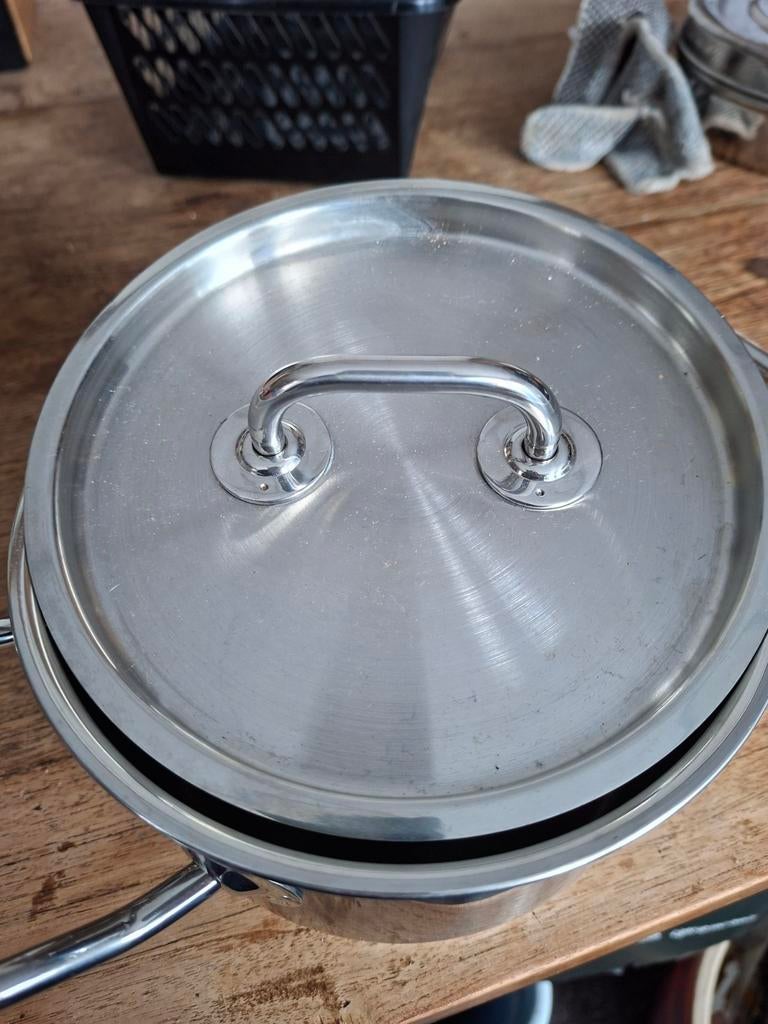 Hakman RVS Pan - Inductie Geschikt, Kookpan of Snelkookpan, Gebruikt, Inductieplaat, Ophalen of Verzenden