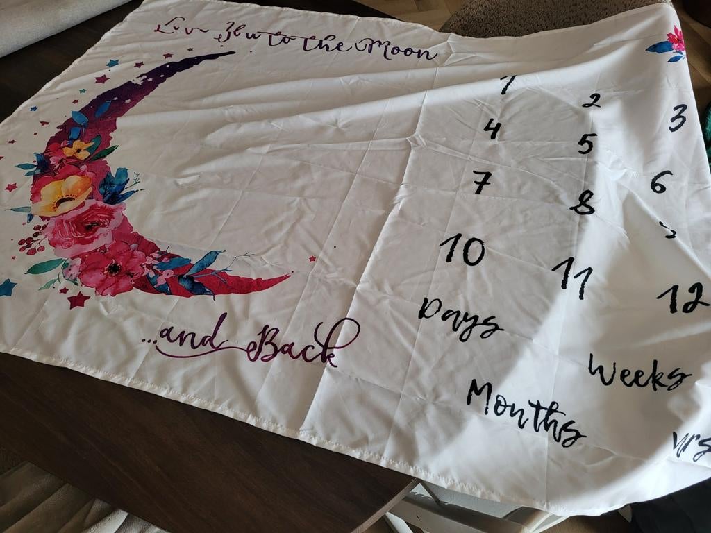Mijlpaaldeken baby - Fotodeken, Ophalen of Verzenden, Zo goed als nieuw, 100 cm of meer, Deken