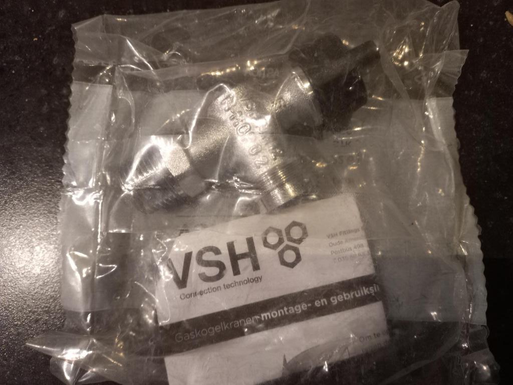 VSH comfort gaskraan 1/2 buitendraad haaks 0600226, Ophalen of Verzenden, Nieuw, Chroom, Douche