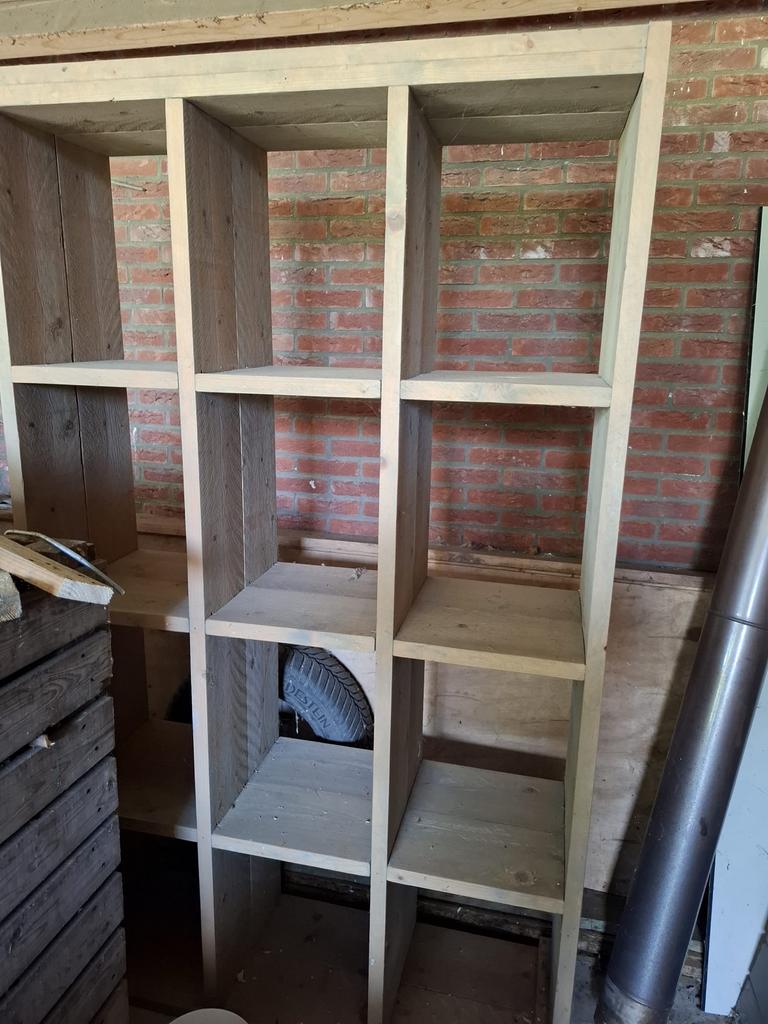 Steigerhouten kast met vakken, Ophalen of Verzenden, Gebruikt, Hout, Overige typen