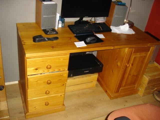 grenen bureau, Ophalen, Gebruikt, Bureau