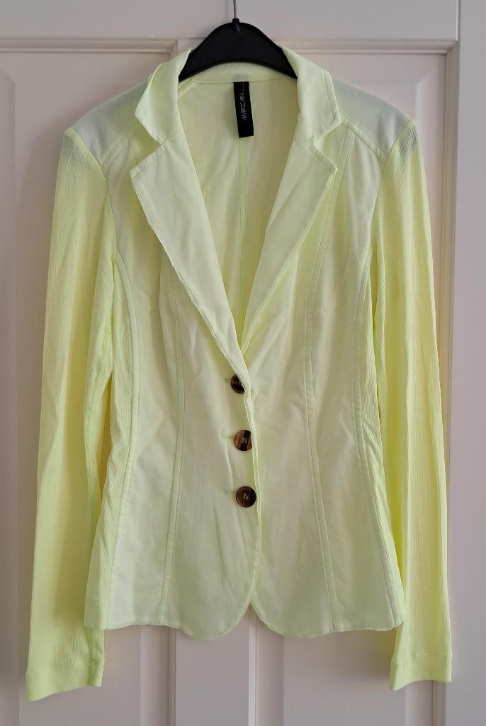MarcCain neon gele soepele blazer dyed patroon mt XS/S TNC
