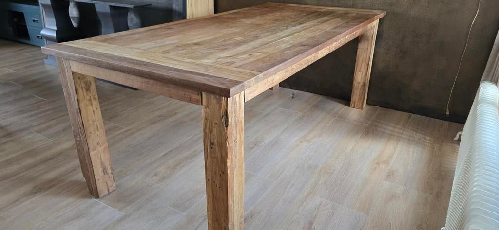 Towerliving eettafel gerecycled teakhout, Huis en Inrichting, Ophalen, Towerliving, Teakhout, 200 cm of meer