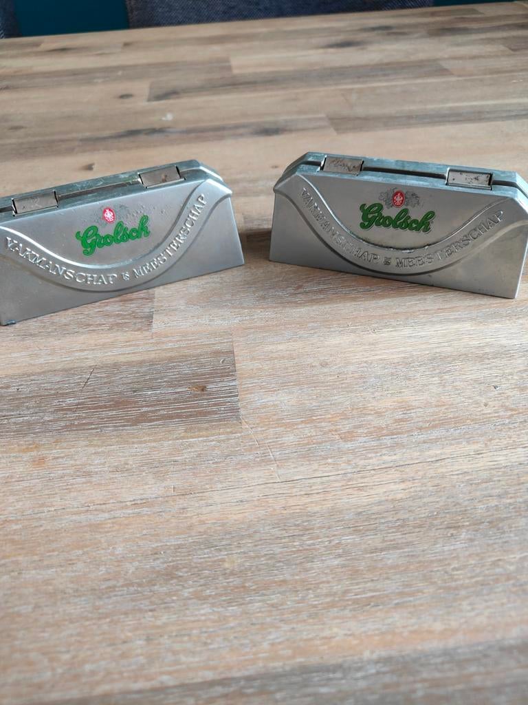 Twee Grolsch bierviltjeshouders, Ophalen of Verzenden