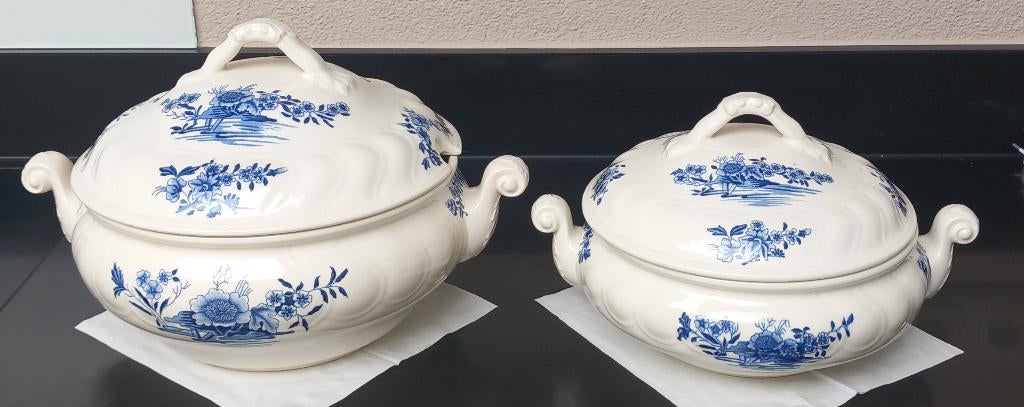 Petrus Regout tournay soepterrien met dekschaal uniek, Antiek en Kunst, Ophalen of Verzenden