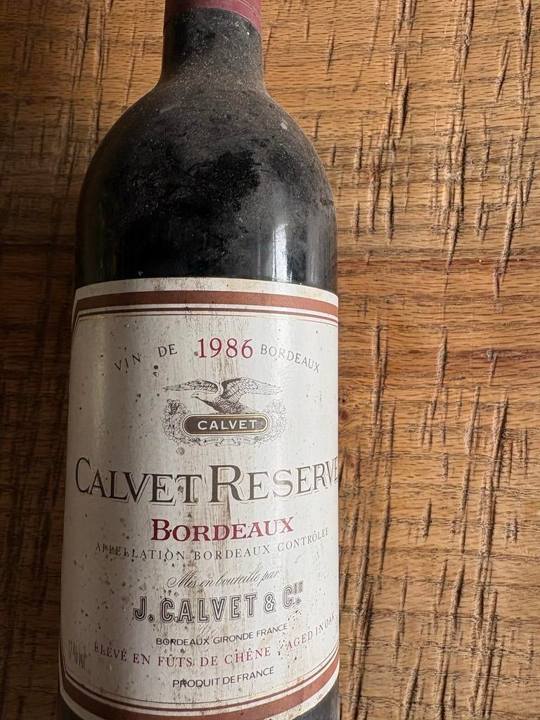 Calvet Reserve 1986 Bordeaux, Gebruikt, Frankrijk, Ophalen of Verzenden, Rode wijn