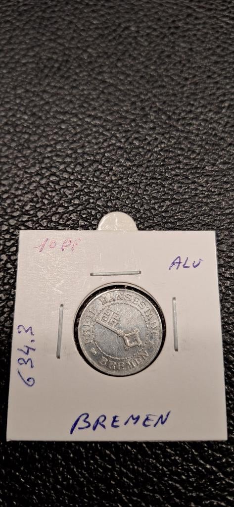 Duits notgeld 10 pfennig Bremen Alu, Ophalen of Verzenden, Duitsland