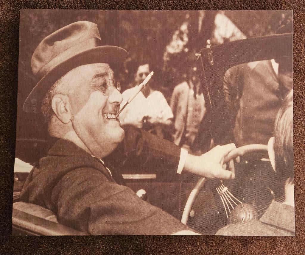 Canvas president Franklin D. Roosevelt, Ophalen, Minder dan 50 cm, Zo goed als nieuw, Schilderij