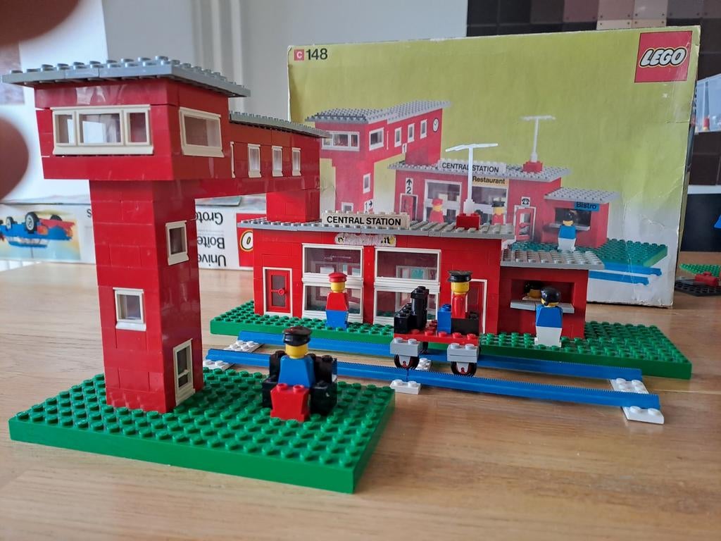 LEGO 148 Centraal Station (1975) - MET DOOS - Blauwe Rails, Ophalen of Verzenden, Gebruikt