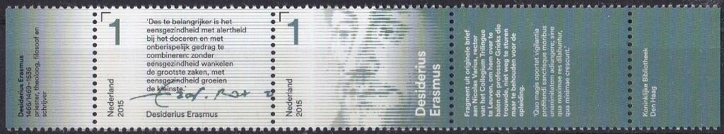 Desiderius Erasmus–portret/tekstfragment-MNH-NVPH 3321-3322, Verzenden, Na 1940, Postfris