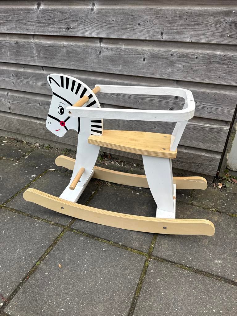 Houten hobbelpaard zebra, Ophalen, Gebruikt, Jongen of Meisje
