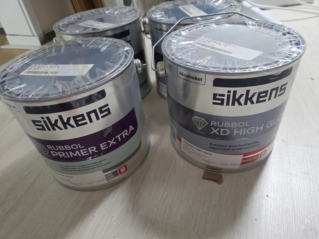 Sikkens rubbol primer en lak voor buiten, Doe-het-zelf en Verbouw, Verf, Beits en Lak, 5 tot 10 liter, Wit, Nieuw, Ophalen of Verzenden