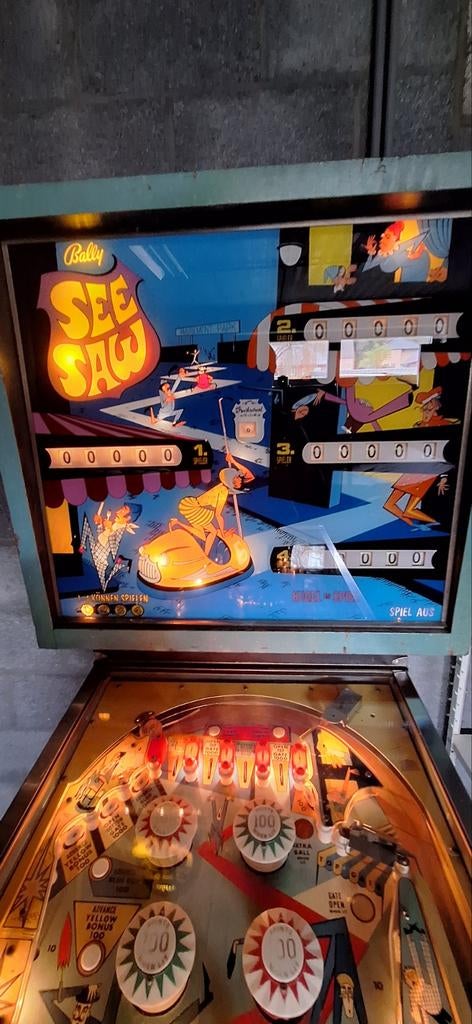 Flipperkast See Saw van Bally., Ophalen, Gebruikt, Mechanisch, Bally
