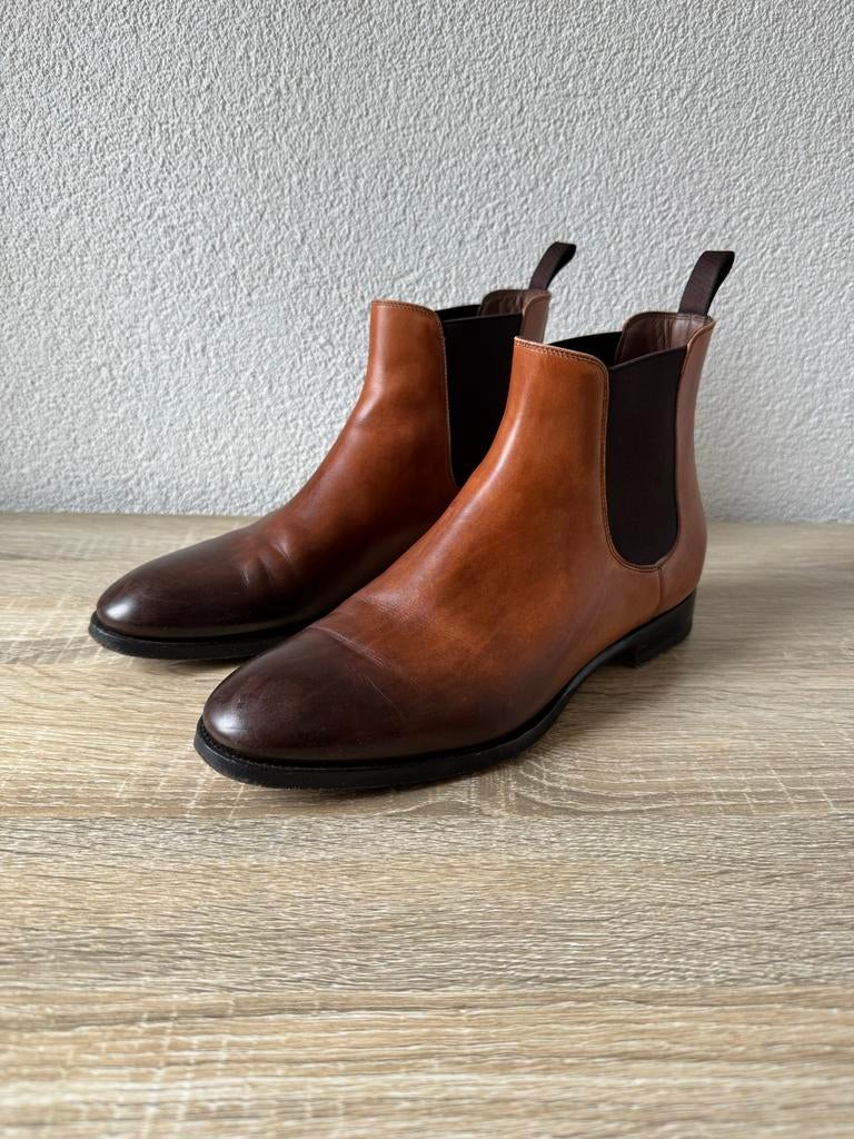 Santoni Stijlvolle bruine Chelsea boots voor dames - maat 40, Bruin, Lage of Enkellaarzen, Ophalen of Verzenden, Zo goed als nieuw
