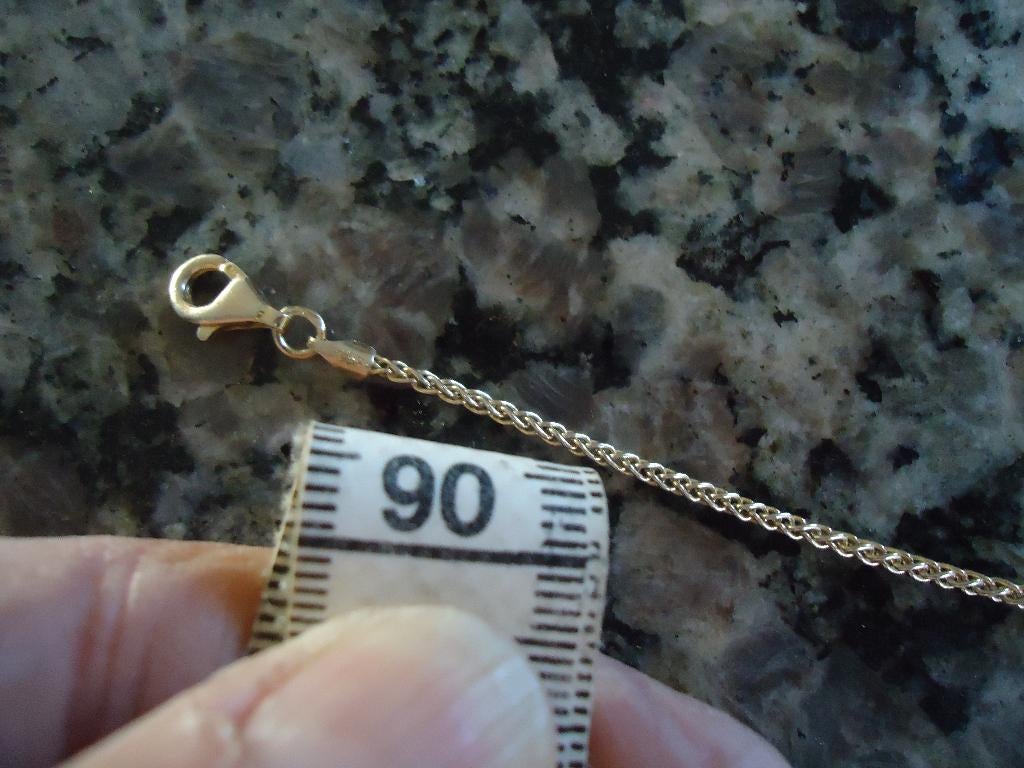 mooie lange echt zilveren vossenstaart ketting goud verguld, Ophalen of Verzenden, Zo goed als nieuw, Goud, Zilver