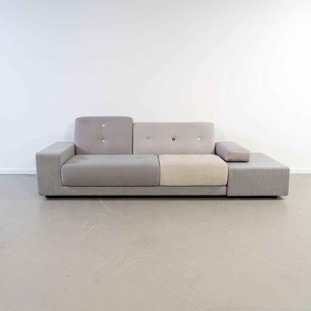 1x Vitra Hella Jongerius Poldersofa Grijs 260 cm, Niet ingevuld, 250 tot 300 cm, Niet ingevuld, 75 tot 100 cm