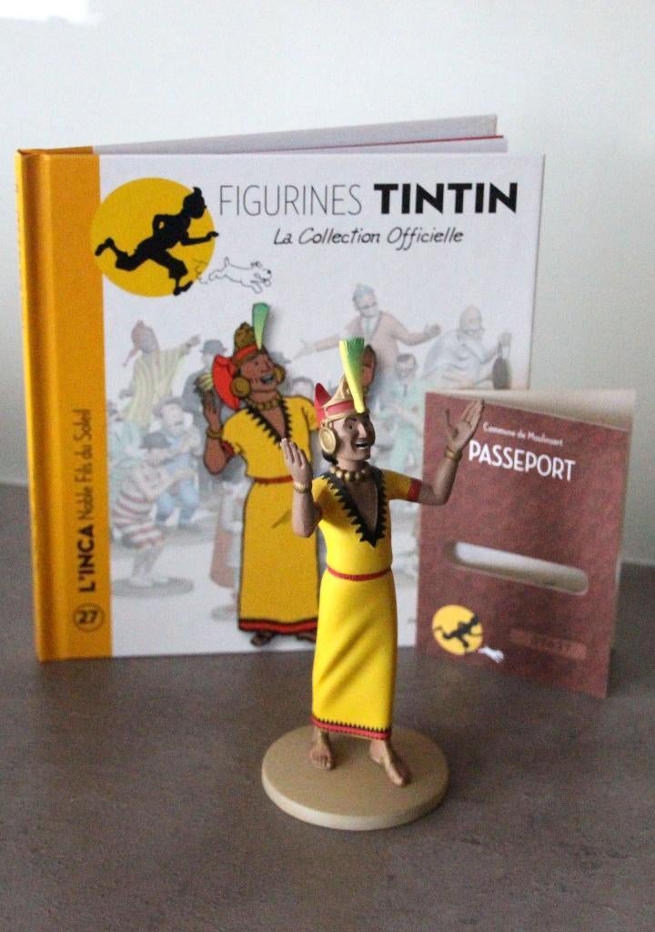 Moulinsart figurine n 27 de Inca koning Tintin Hergé Kuifje, Verzamelen, Stripfiguren, Verzenden, Kuifje, Gebruikt, Beeldje of Figuurtje