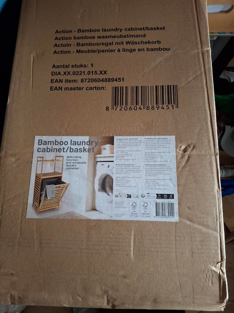 Bamboe wasmeubel/mand, Ophalen, Nieuw, Minder dan 5 meter