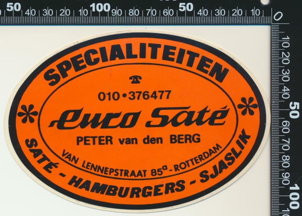 Sticker: Euro Sate Peter van den Berg - Rotterdam, Ophalen of Verzenden, Zo goed als nieuw, Bedrijf of Vereniging