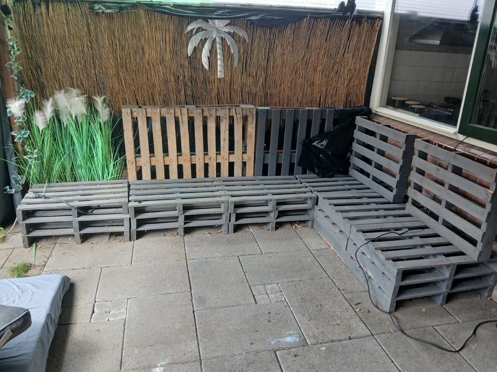 Pallets loungebank, Ophalen of Verzenden, Gebruikt