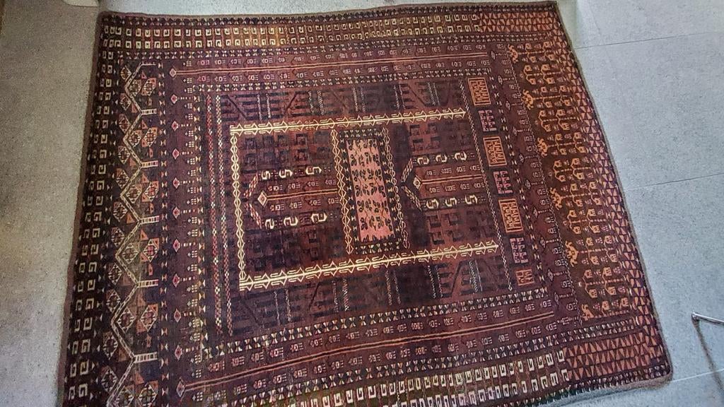 Mooi vintage Perzisch tapijt, 180x138 cm, wol, handgeknoopt, Huis en Inrichting, Gebruikt, 100 tot 150 cm, Ophalen of Verzenden