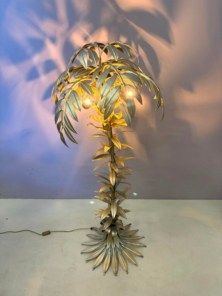 Hans Kögl Palmlamp Vloerlamp Goudkleurig ong. 140cm, Ophalen of Verzenden, Zo goed als nieuw, Metaal, 150 tot 200 cm