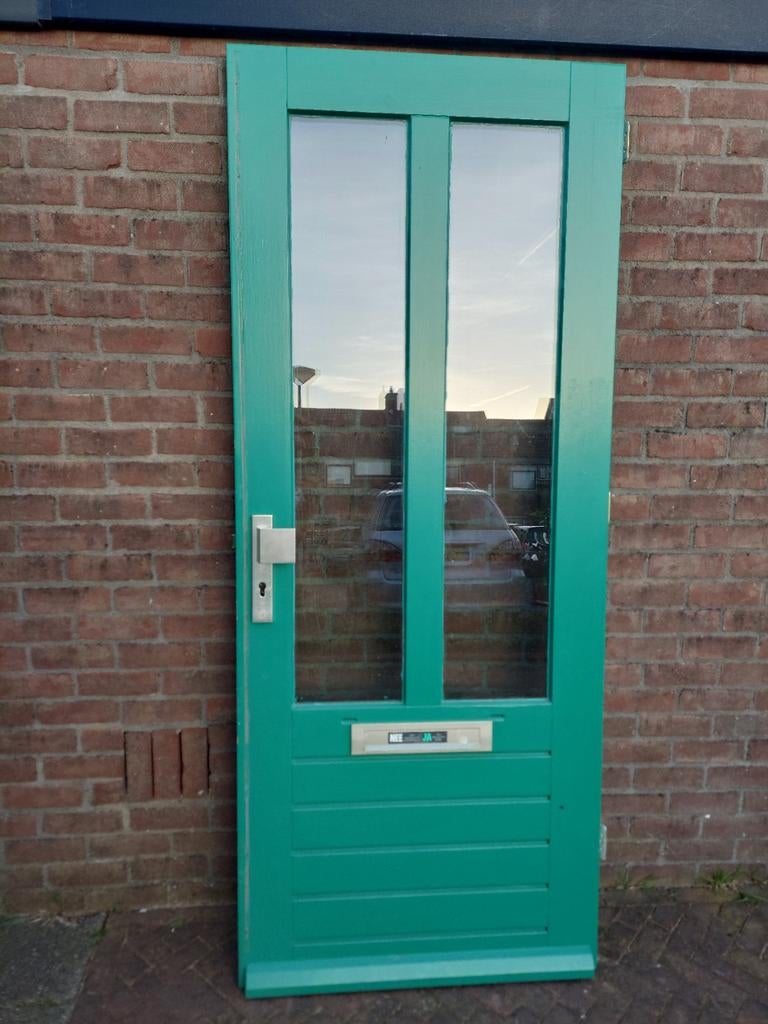 Hardhouten voordeur, 80 tot 100 cm, 215 cm of meer, Ophalen of Verzenden, Buitendeur