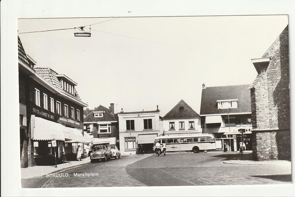 BORCULO MURALTPLEIN BAKKERIJ SLIJTERIJ GTW AEC VERHEUL BUS, Verzamelen, Ophalen of Verzenden, 1960 tot 1980, Ongelopen, Gelderland