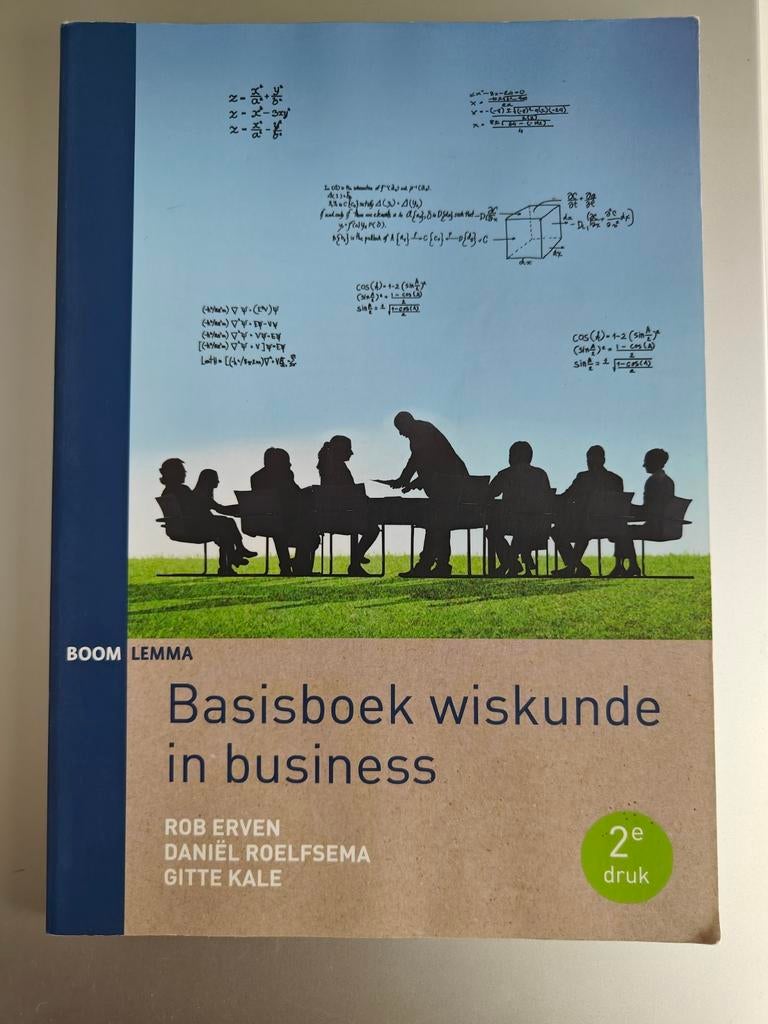 Basisboek wiskunde in business - 2e druk, Boeken, Rob Erven, Daniël Roelfsema, Gitte Kale, Zo goed als nieuw, Gamma, HBO