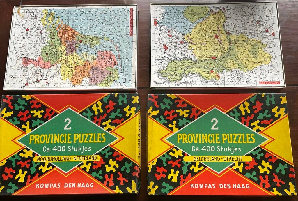 2 Dozen Provincie Puzzels: Gelderland, Utrecht, Noord-Hollan, Ophalen of Verzenden, 500 t/m 1500 stukjes, Zo goed als nieuw, Legpuzzel